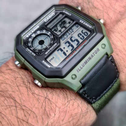 Casio para Hombre, Illuminator Hora Mundial 10 Años de Batería – AE-1200WHB-3BV