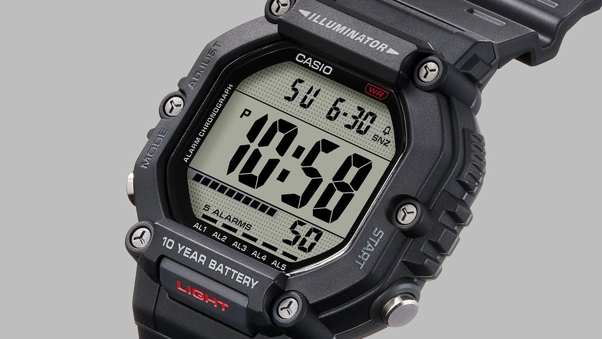 Casio unisex pulsera de caucho 10 años de batería – AE-1600H-1AV