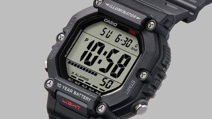 Casio unisex pulsera de caucho 10 años de batería – AE-1600H-1AV