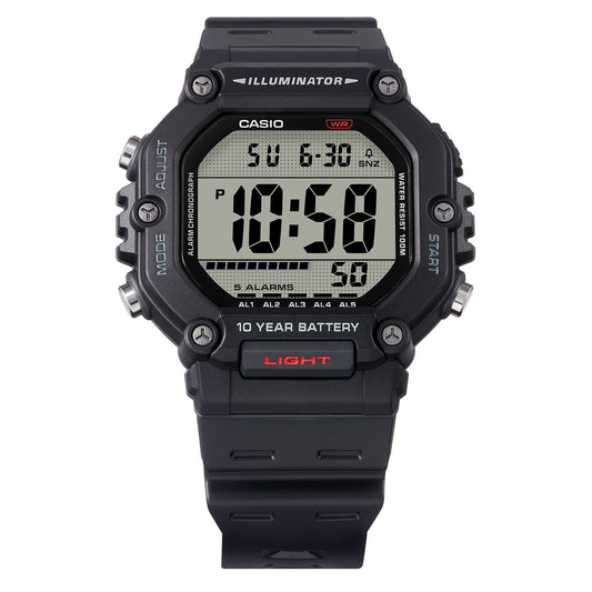 Casio unisex pulsera de caucho 10 años de batería – AE-1600H-1AV