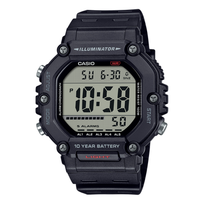 Casio unisex pulsera de caucho 10 años de batería – AE-1600H-1AV
