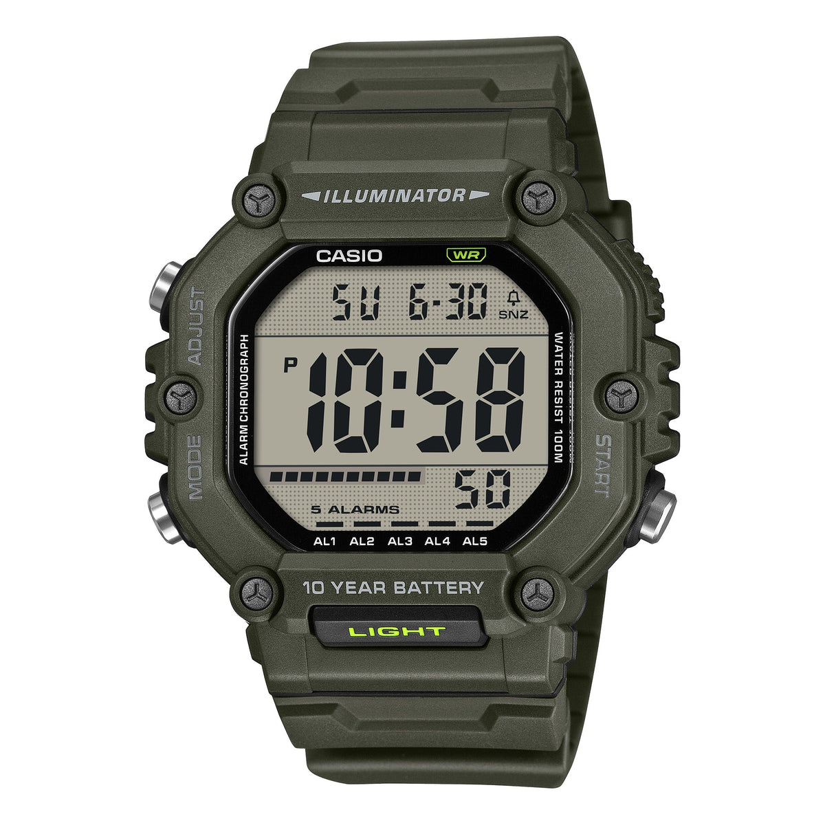 Casio digital de caballero pulsera de resina 10 años de batería – AE-1600HX-3AV