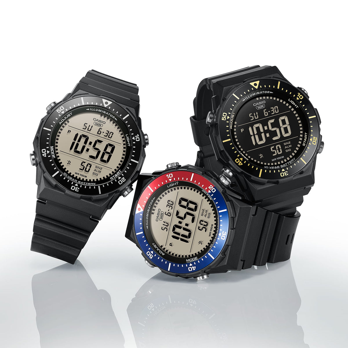Casio de hombre Digital pulsera de caucho – AE-1700H-1A2V