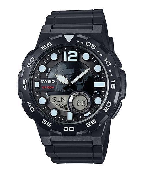 Casio para Hombre, Hora Mundial 10 Años de Batería – AEQ-100W-1AV