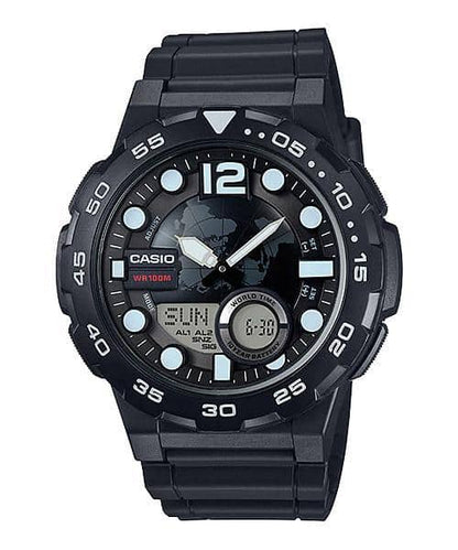 Casio para Hombre, Hora Mundial 10 Años de Batería – AEQ-100W-1AV