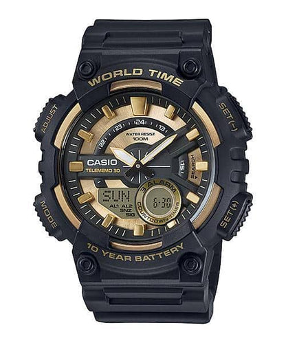 Casio para Hombre, Hora Mundial, Telememo 30, 10 Años de Batería – AEQ-110BW-9AV