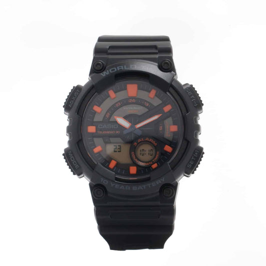 Casio para Hombre, Hora Mundial, Telememo 30, 10 Años de Batería – AEQ-110W-1A2V