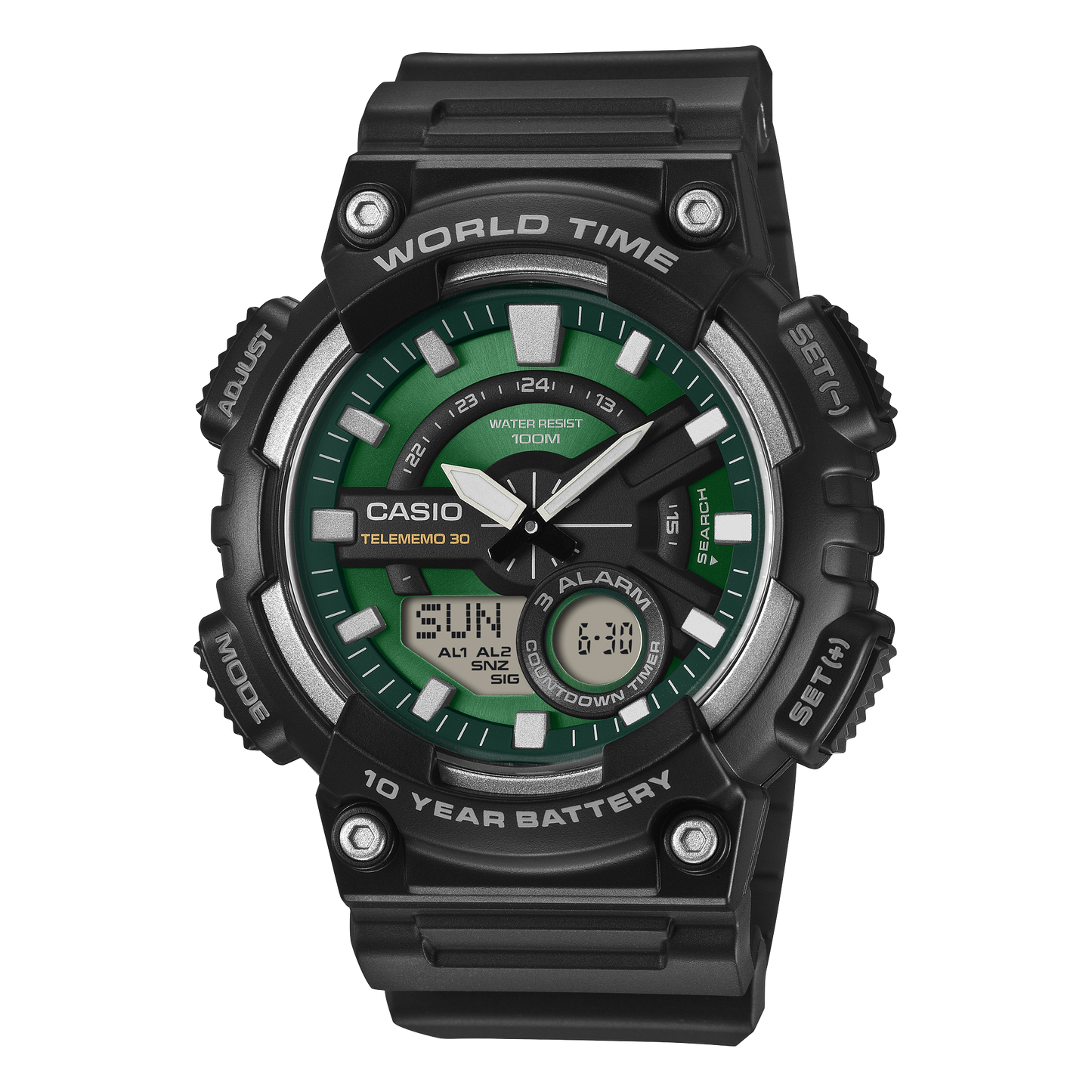AEQ-110W-3A2V Reloj Casio de hombre correa de silicona