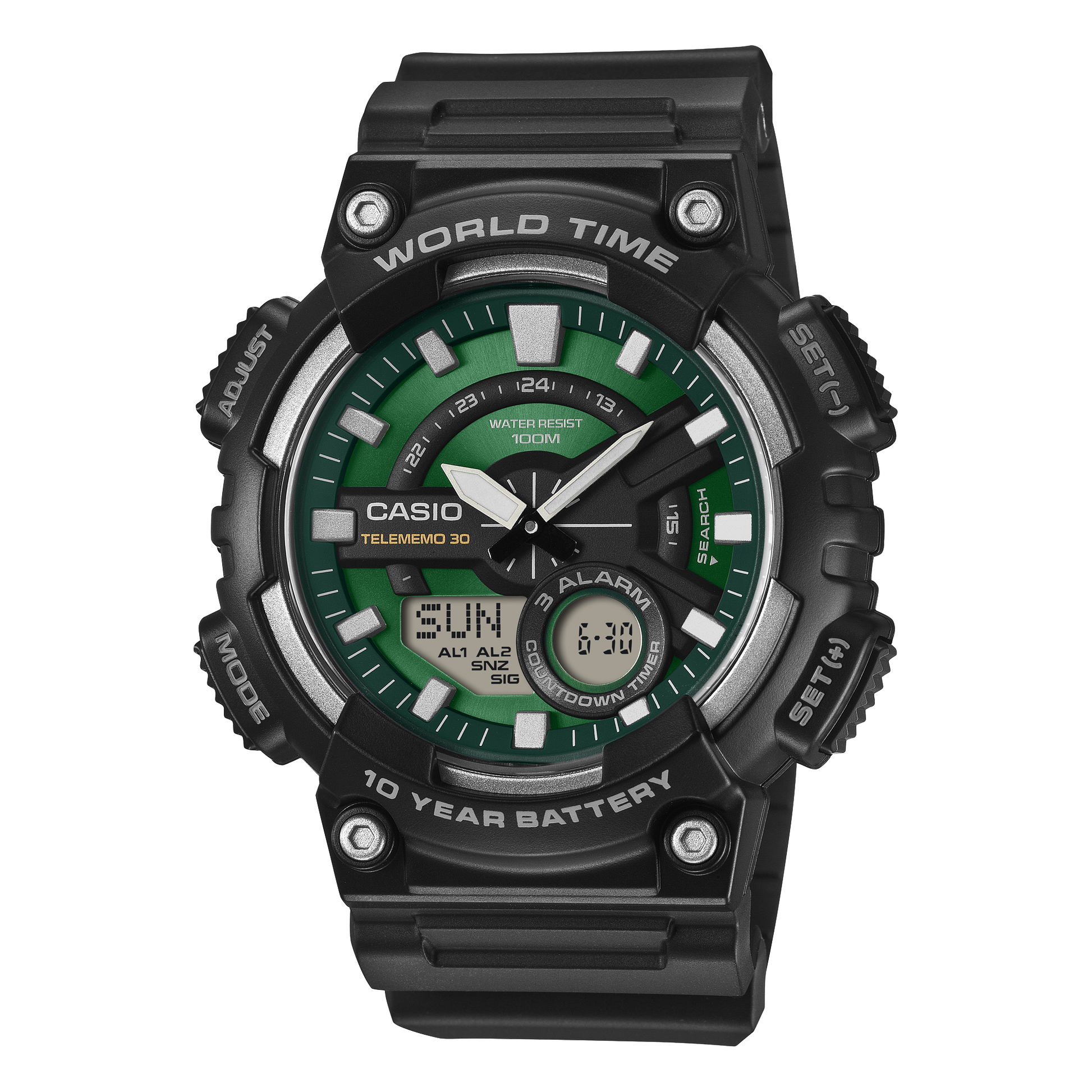 AEQ-110W-3A2V Reloj Casio de hombre correa de silicona