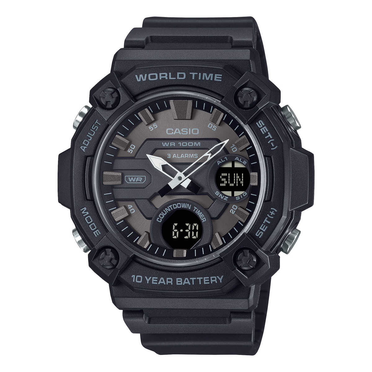 Casio digital correa de resina – AEQ-120W-1BV