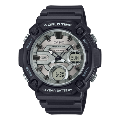 Casio de hombre pulsera de resina 10 años de batería – AEQ-120W-7AV