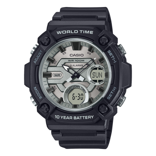 Casio de hombre pulsera de resina 10 años de batería – AEQ-120W-7AV