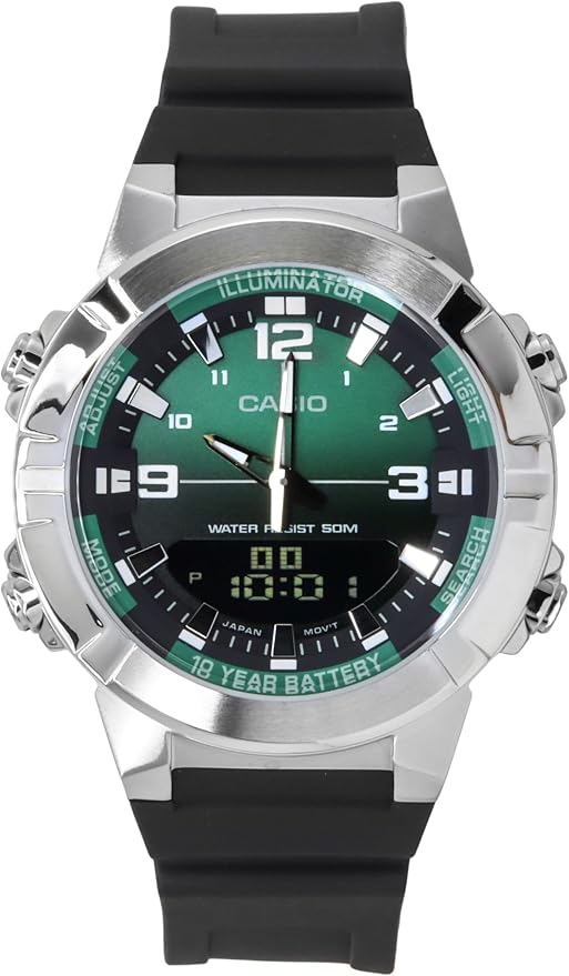 Casio Doble hora correa de caucho – AMW-870A-3AV