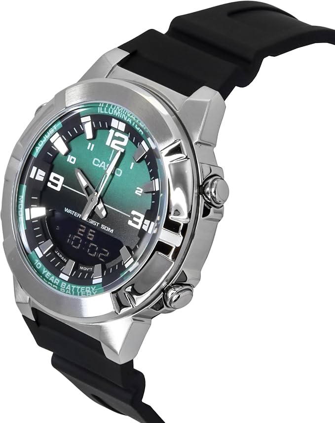 Casio Doble hora correa de caucho – AMW-870A-3AV