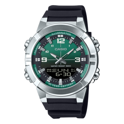 Casio Doble hora correa de caucho – AMW-870A-3AV