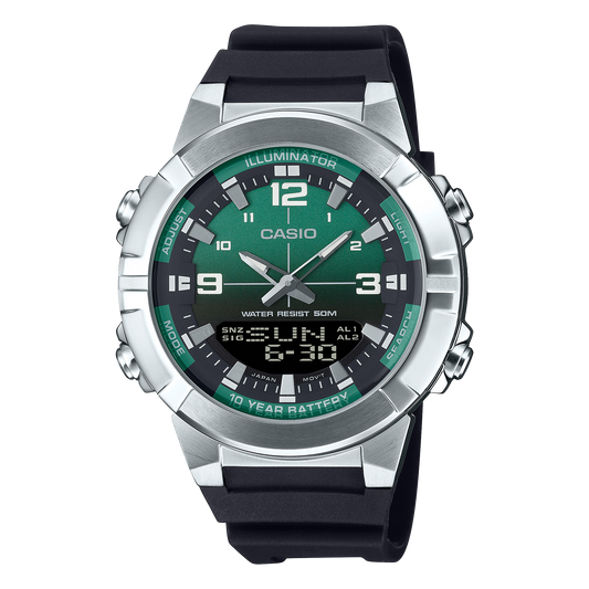 Casio Doble hora correa de caucho – AMW-870A-3AV