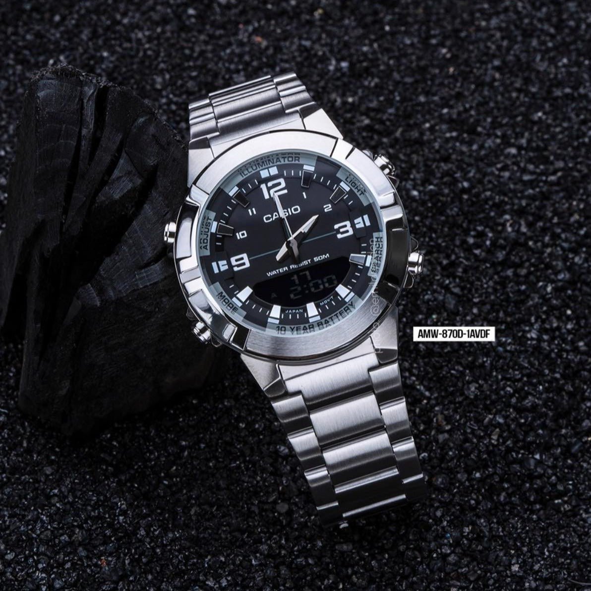 Casio de caballero correa de metal – AMW-870D-1AV