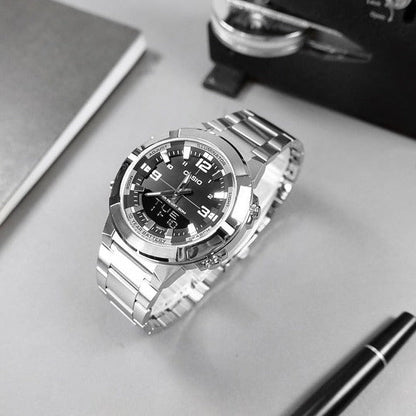 Casio de caballero correa de metal – AMW-870D-1AV