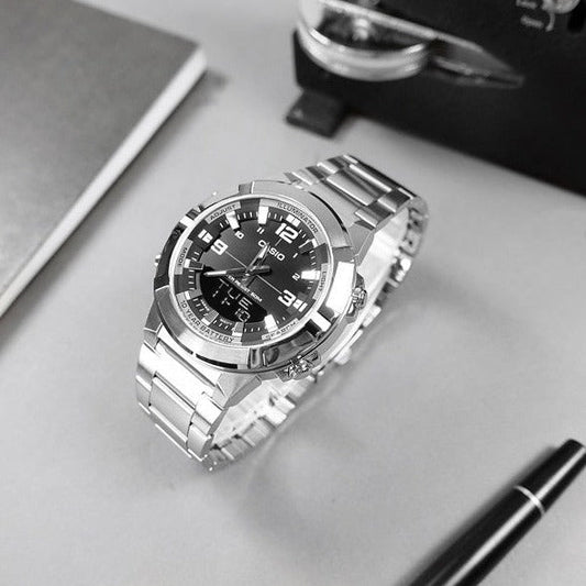 Casio de caballero correa de metal – AMW-870D-1AV