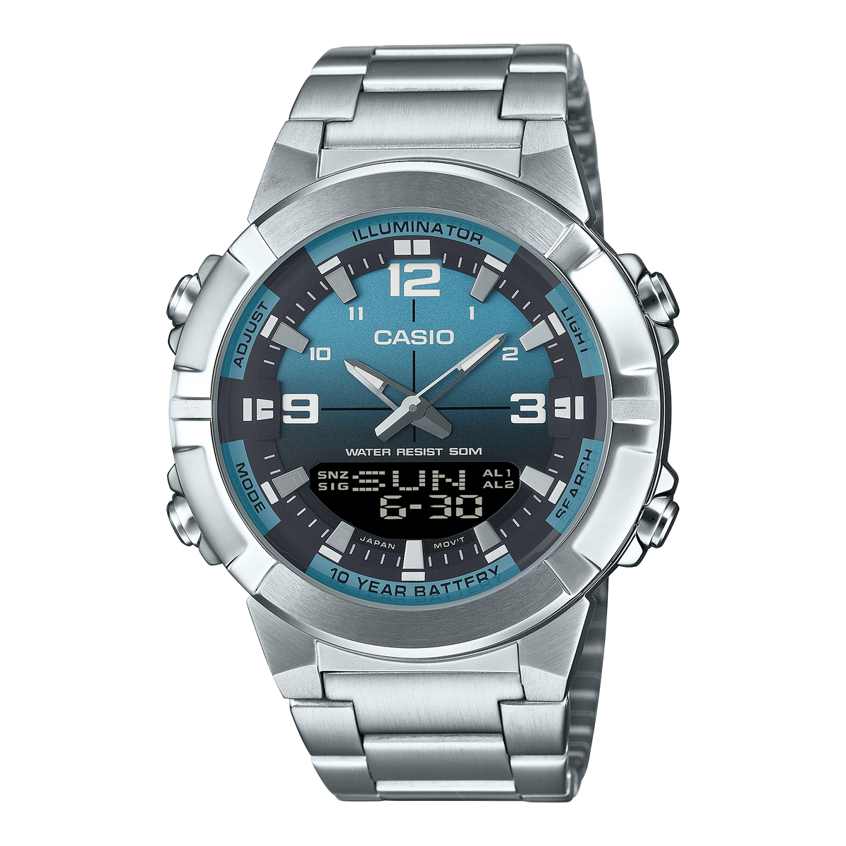 Casio doble hora pulsera de metal para hombre – AMW-870DA-2A2V