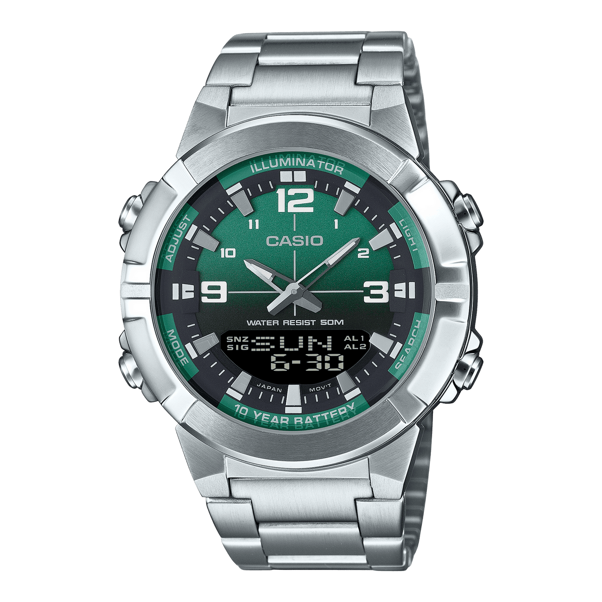 Casio doble hora pulsera de metal para hombre – AMW-870DA-3AV