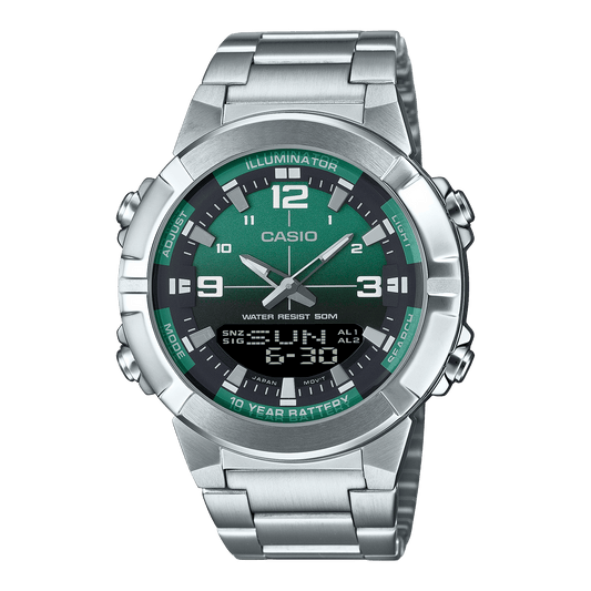 Casio doble hora pulsera de metal para hombre – AMW-870DA-3AV