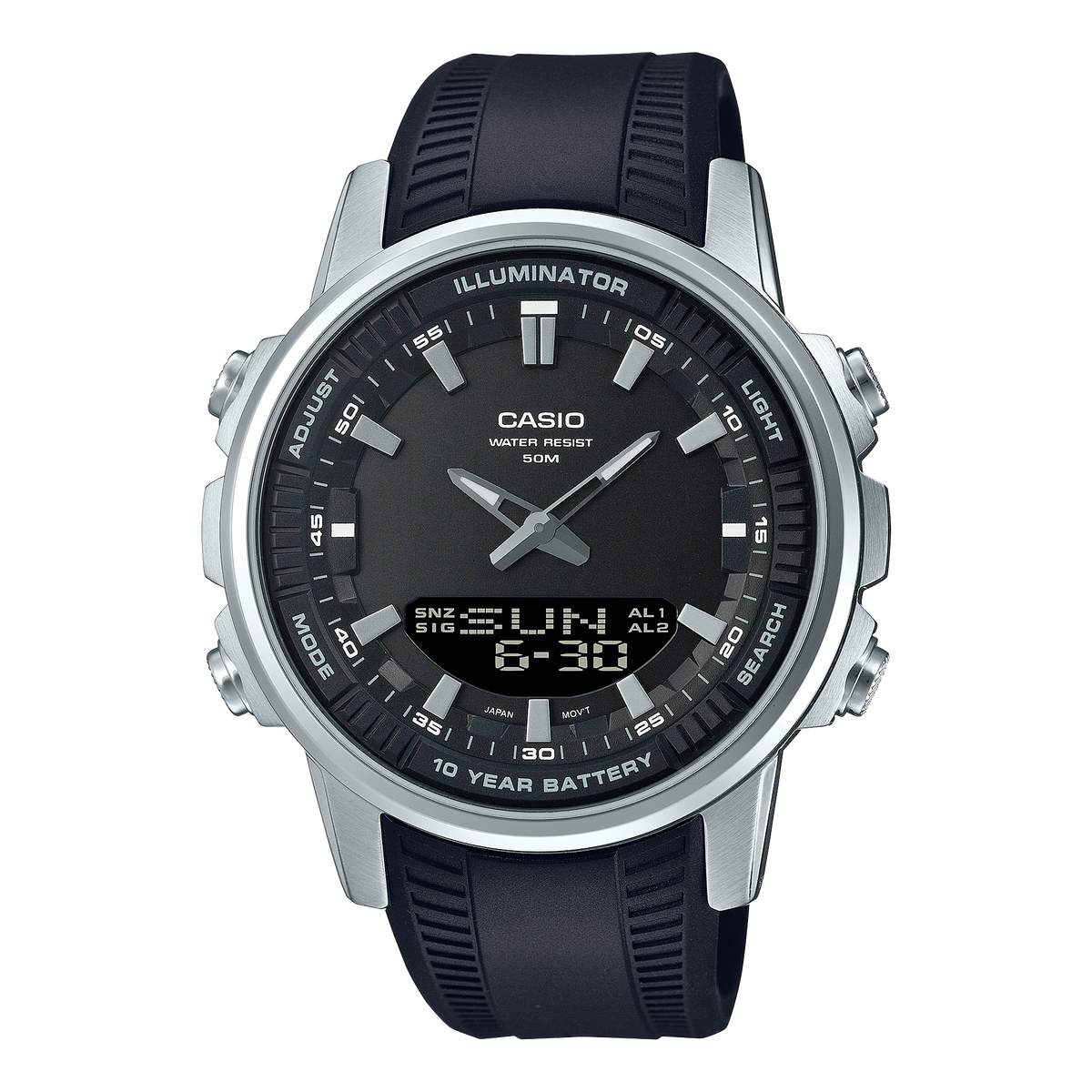 Casio de hombre correa de silicona – AMW-880-1AV