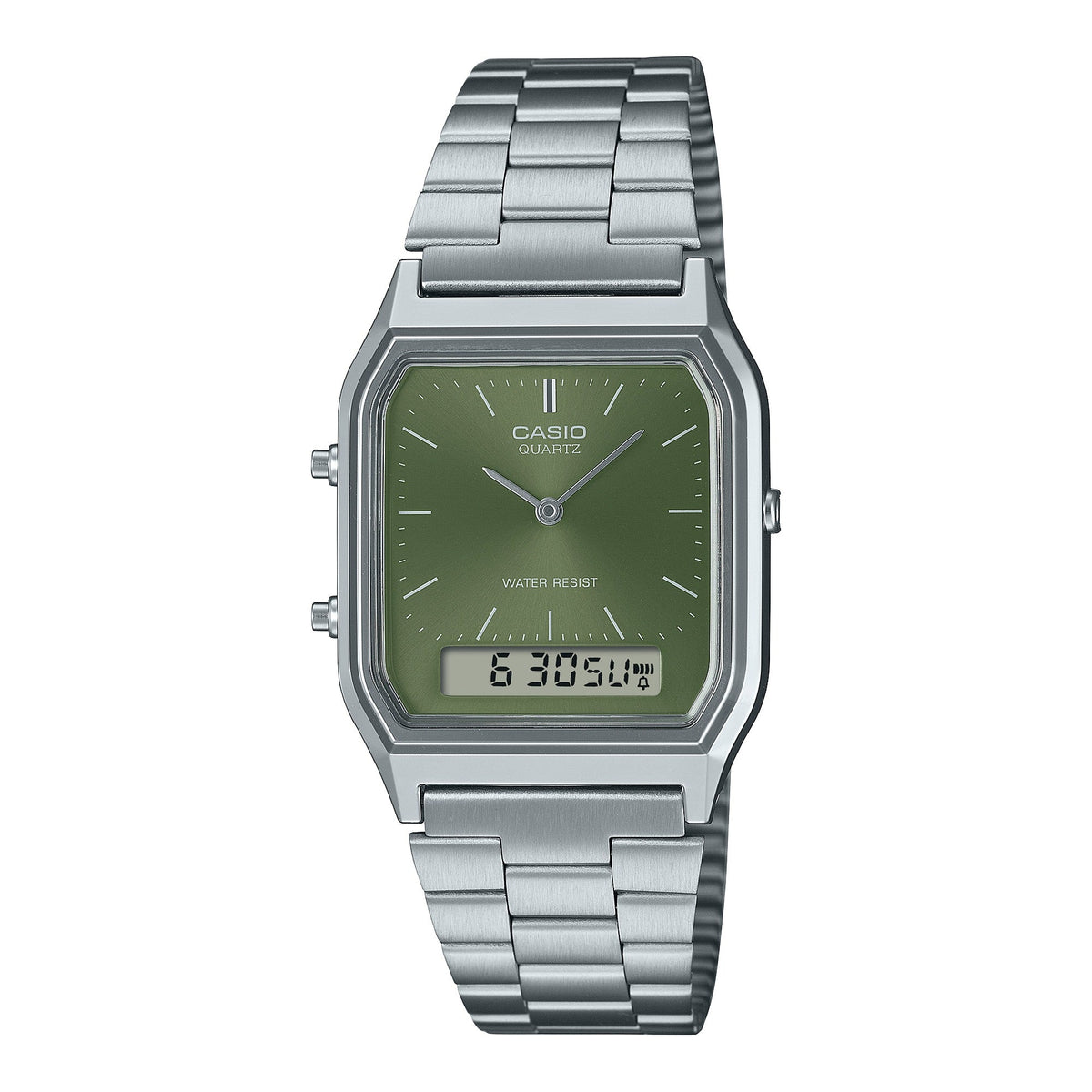 Casio unisex pulsera de metal doble hora – AQ-230A-3A