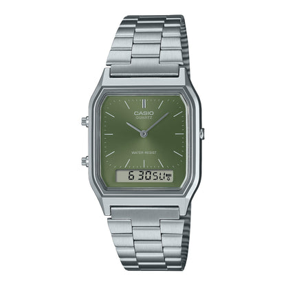Casio unisex pulsera de metal doble hora – AQ-230A-3A