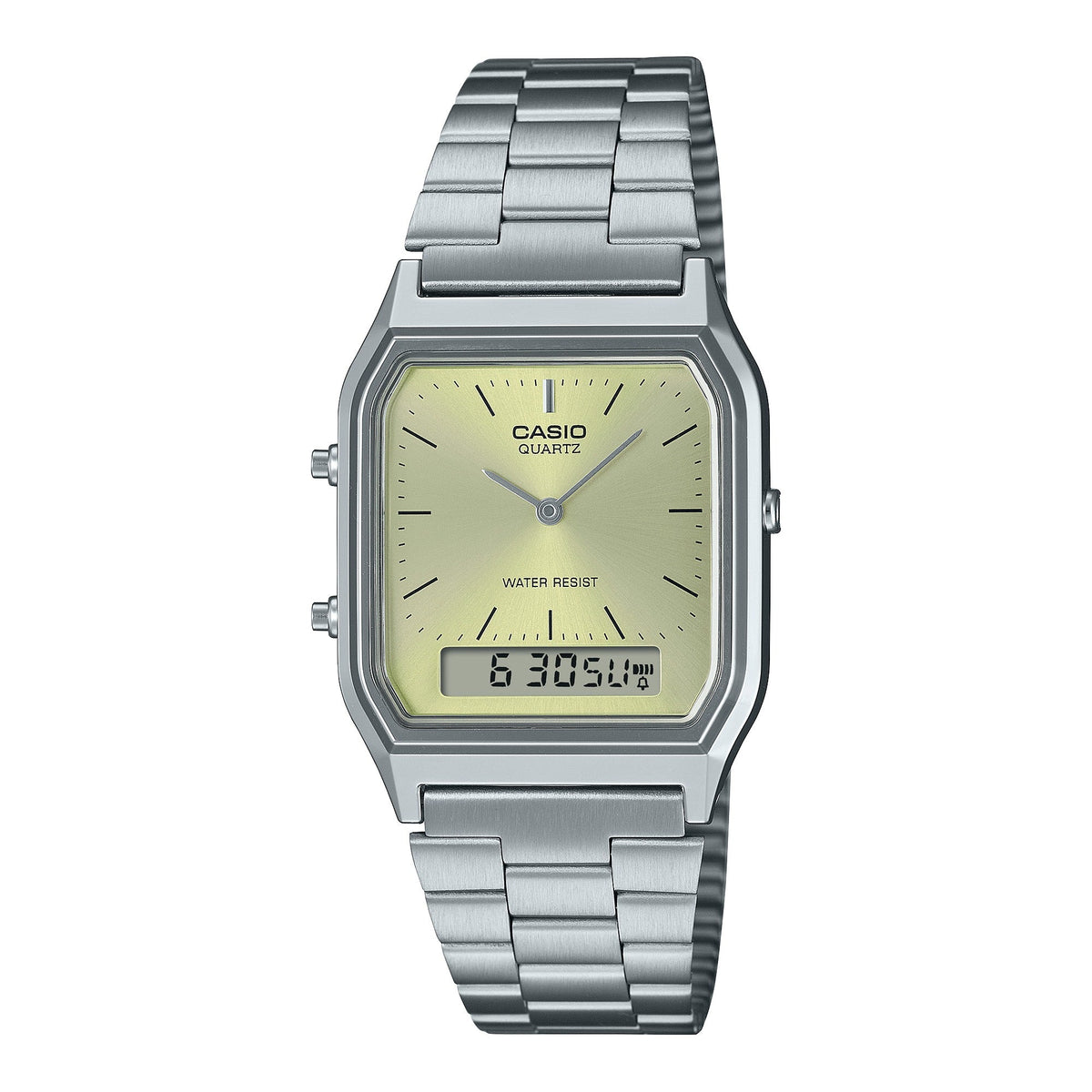 Casio Unisex pulsera de metal doble hora – AQ-230A-9A