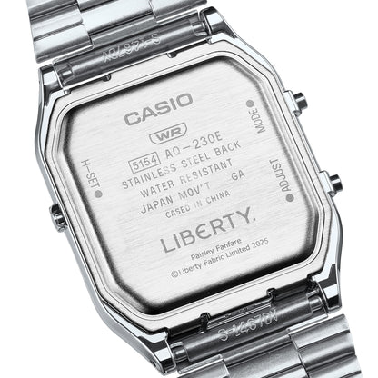 Casio x Liberty unisex correa de metal doble hora – AQ-230ELT-7A