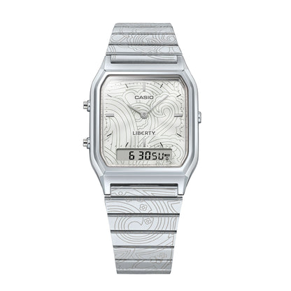 Casio x Liberty unisex correa de metal doble hora – AQ-230ELT-7A