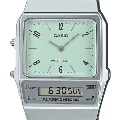 Casio Vintage Clásico para Hombre y Mujer con Pulsera de Metal y Doble Hora – AQ-800E-3A