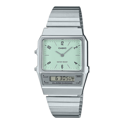Casio Vintage Clásico para Hombre y Mujer con Pulsera de Metal y Doble Hora – AQ-800E-3A
