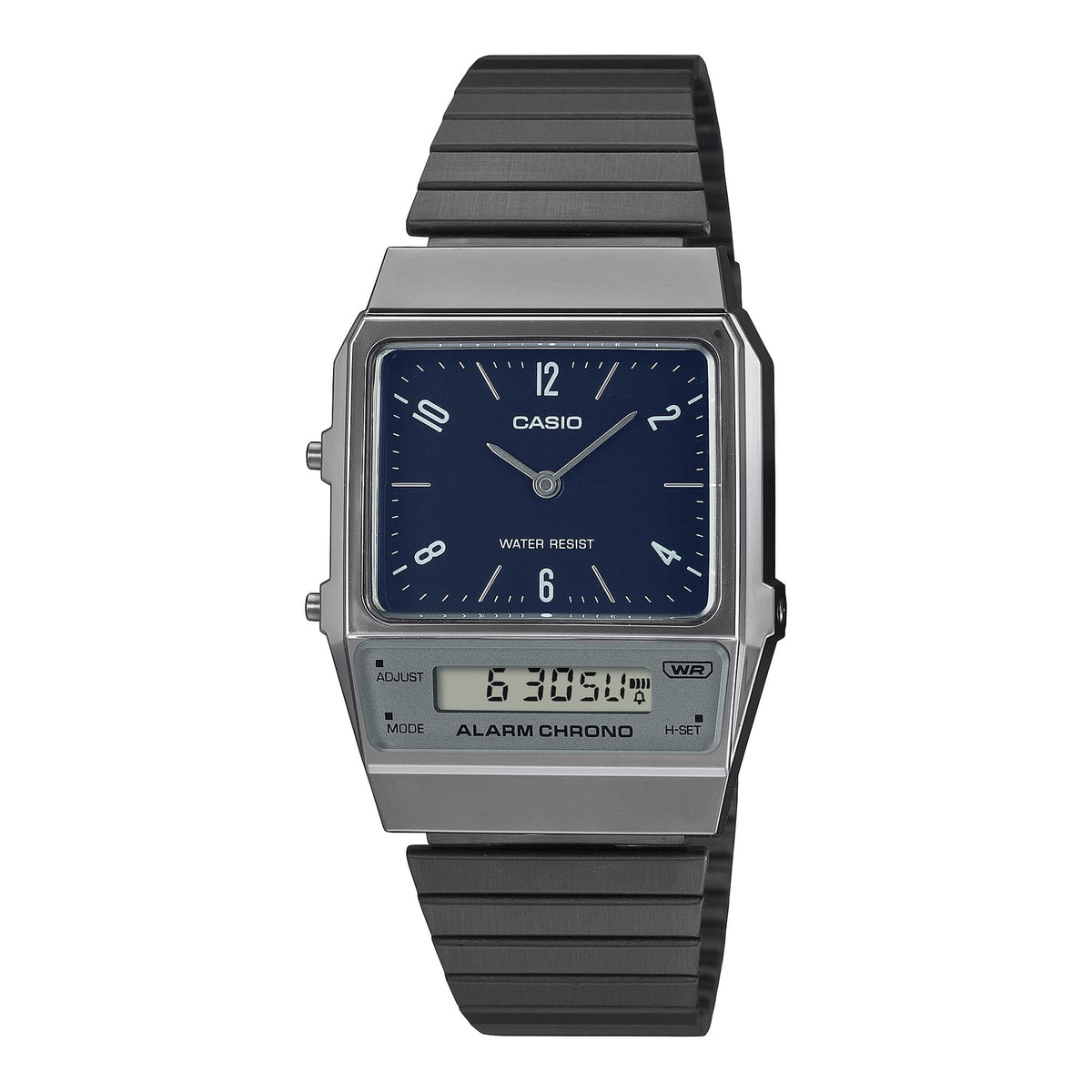 Casio Vintage Clásico Unisex con Pulsera de Metal y Doble Hora – AQ-800EB-2A