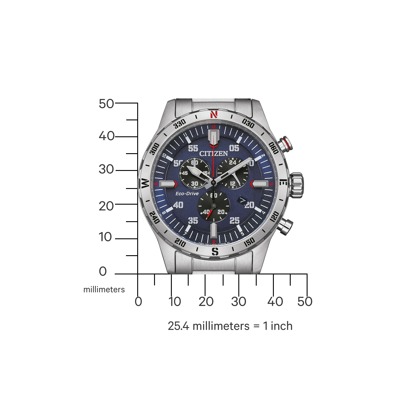 Citizen Sport Casual Eco-drive de caballero pulsera de metal – AT2520-89L