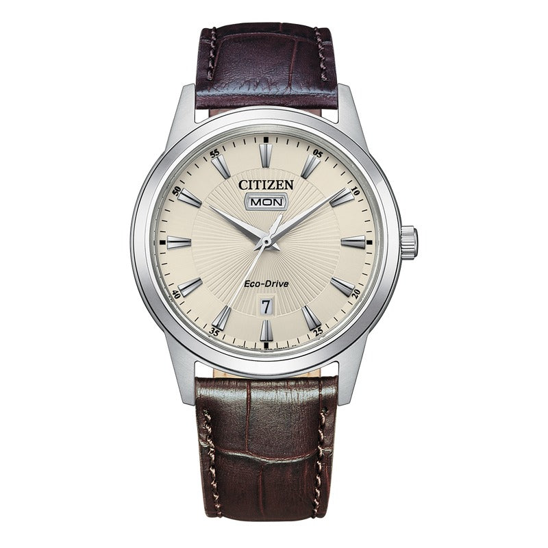 Citizen Eco-Drive Dress de hombre correa de cuero – AW0100-19A
