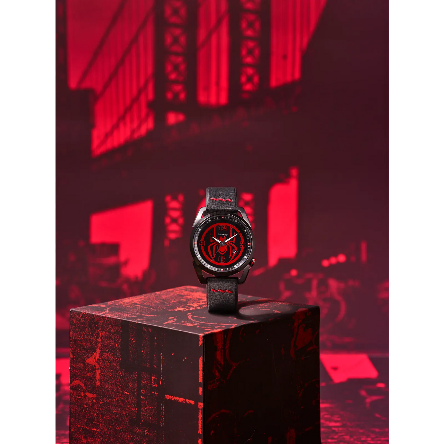 Citizen Spider-Man Miles Morales Marvel Edition de caballero pulsera de piel Eco-drive – AW1685-00W