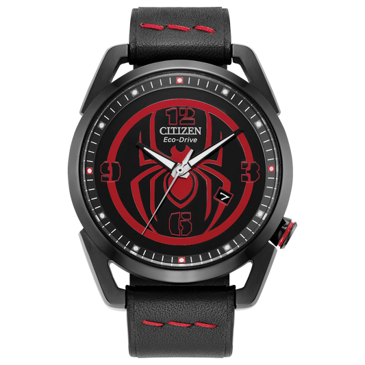 Citizen Spider-Man Miles Morales Marvel Edition de caballero pulsera de piel Eco-drive – AW1685-00W