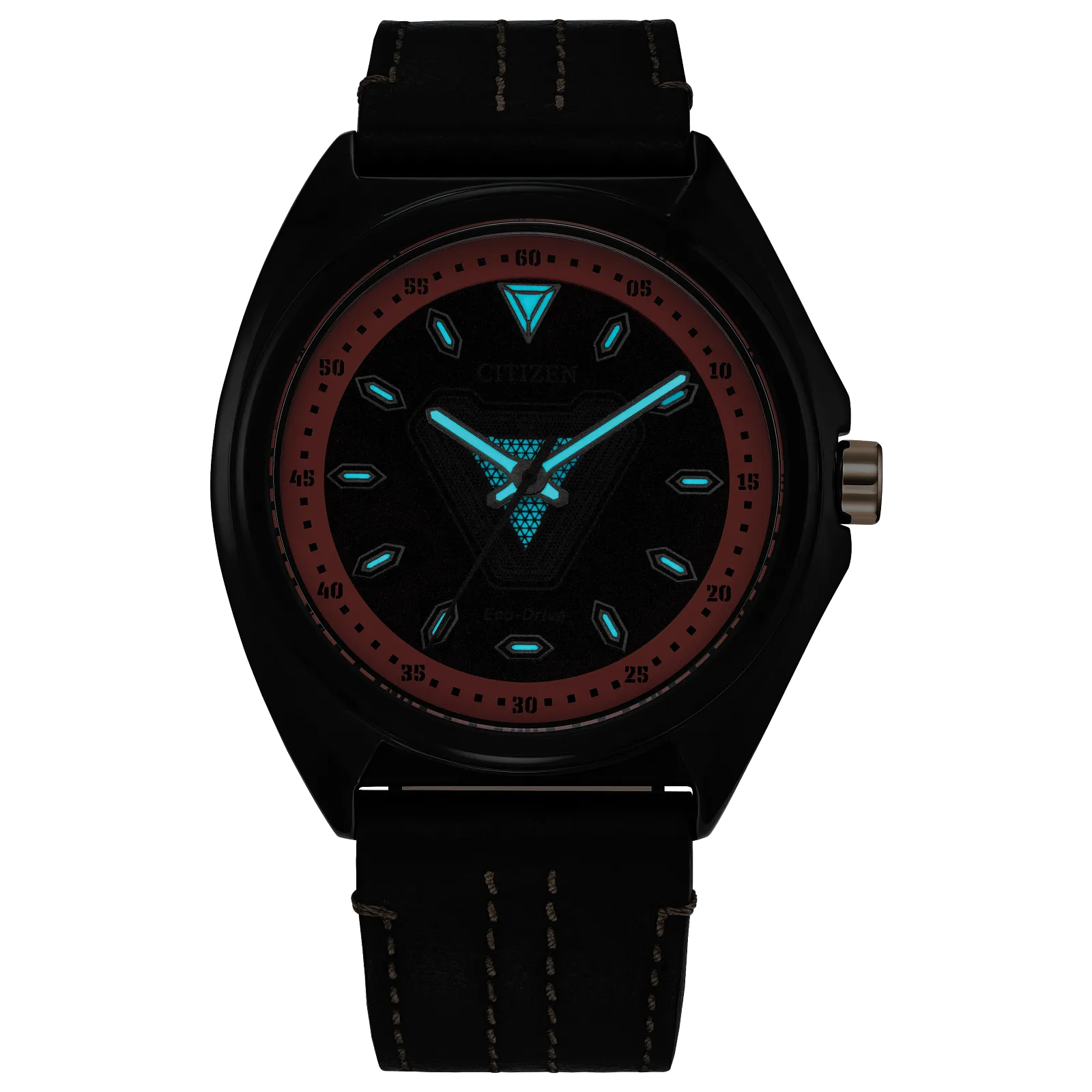 Citizen Tony Stark Iron Man Edición Marvel de caballero pulsera de cuero Eco-drive – AW2075-05W