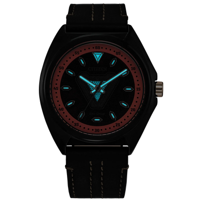 Citizen Tony Stark Iron Man Edición Marvel de caballero pulsera de cuero Eco-drive – AW2075-05W