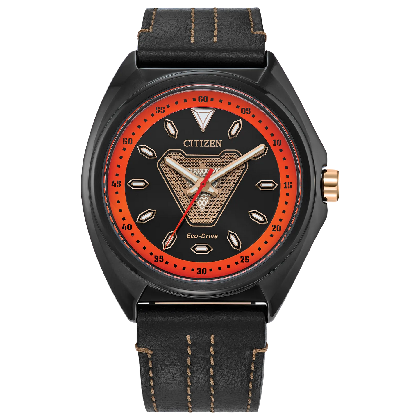 Citizen Tony Stark Iron Man Edición Marvel de caballero pulsera de cuero Eco-drive – AW2075-05W