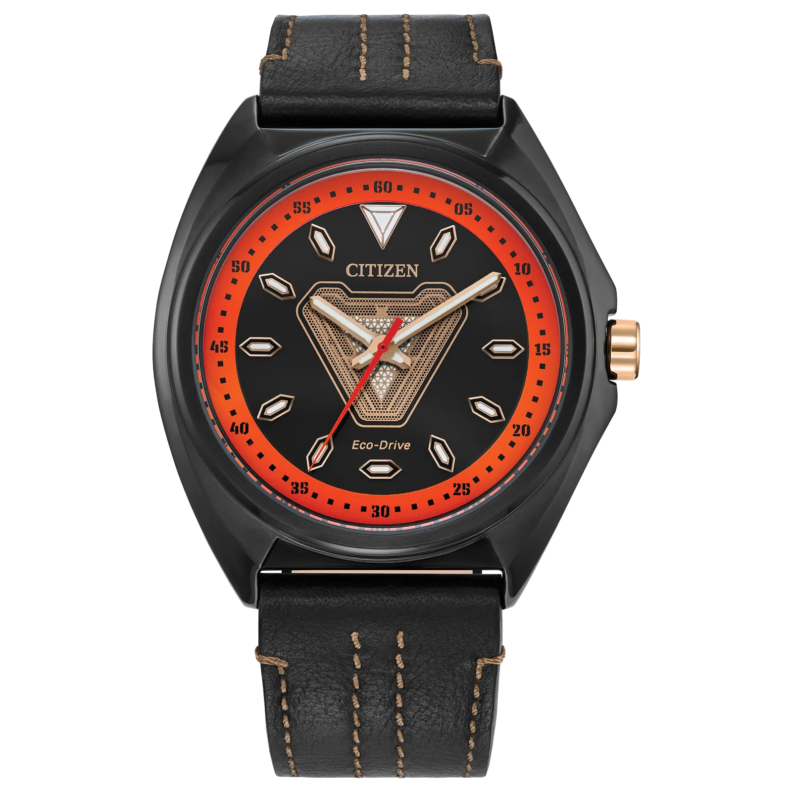 Citizen Tony Stark Iron Man Edición Marvel de caballero pulsera de cuero Eco-drive – AW2075-05W