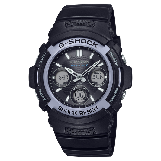 G-Shock de hombre banda de silicona doble hora – AWG-M100FP-1A2CF