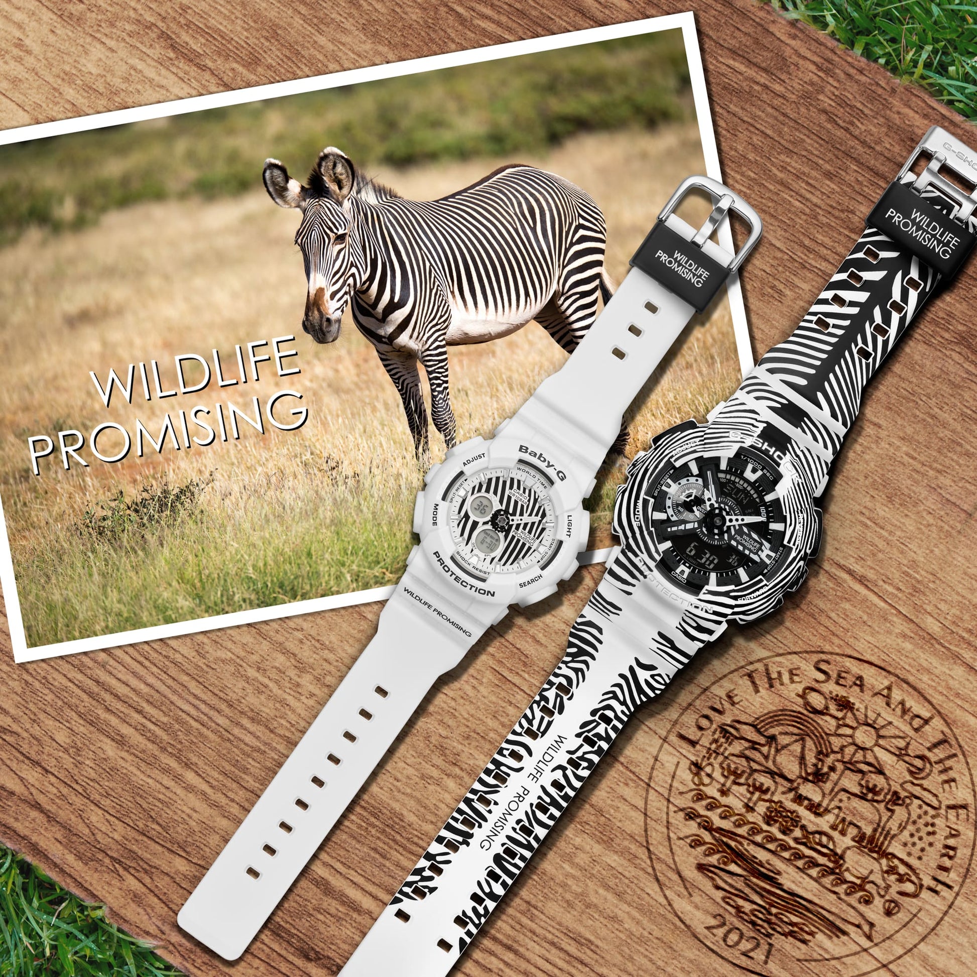 Baby-G WILDLIFE PROMISING de señorita pulsera de caucho – BA-120WLP-7A