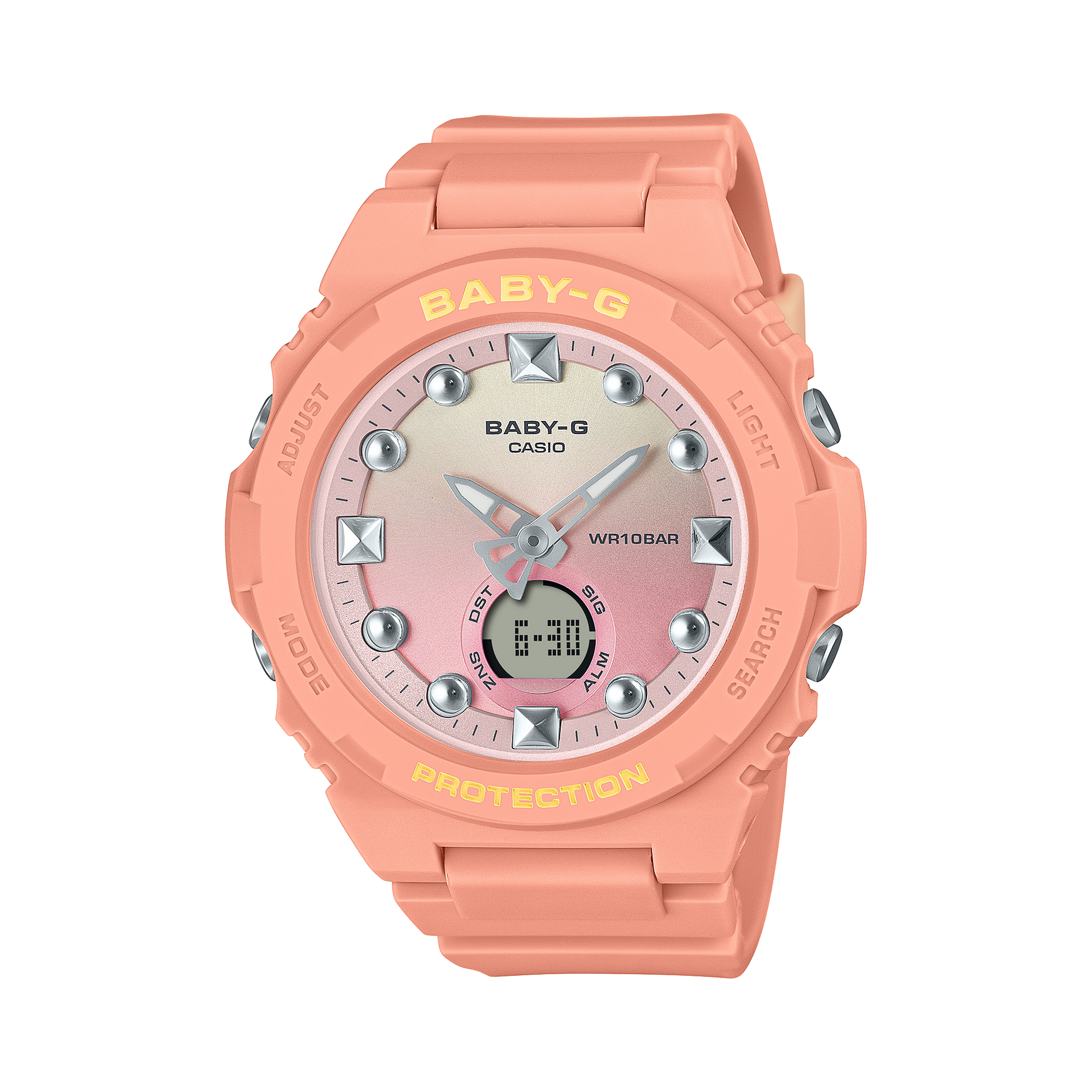 Baby-G para señorita pulsera de caucho doble hora – BGA-320-4A1
