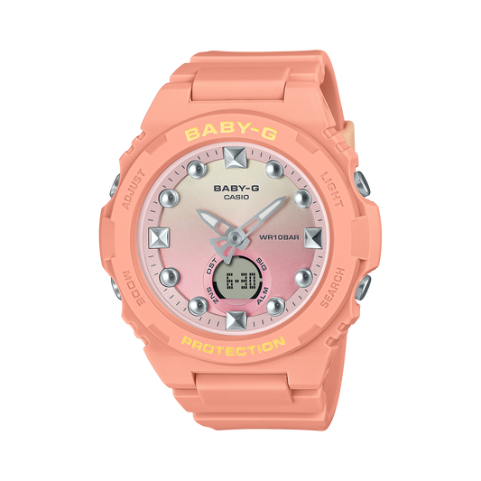 Baby-G para señorita pulsera de caucho doble hora – BGA-320-4A1