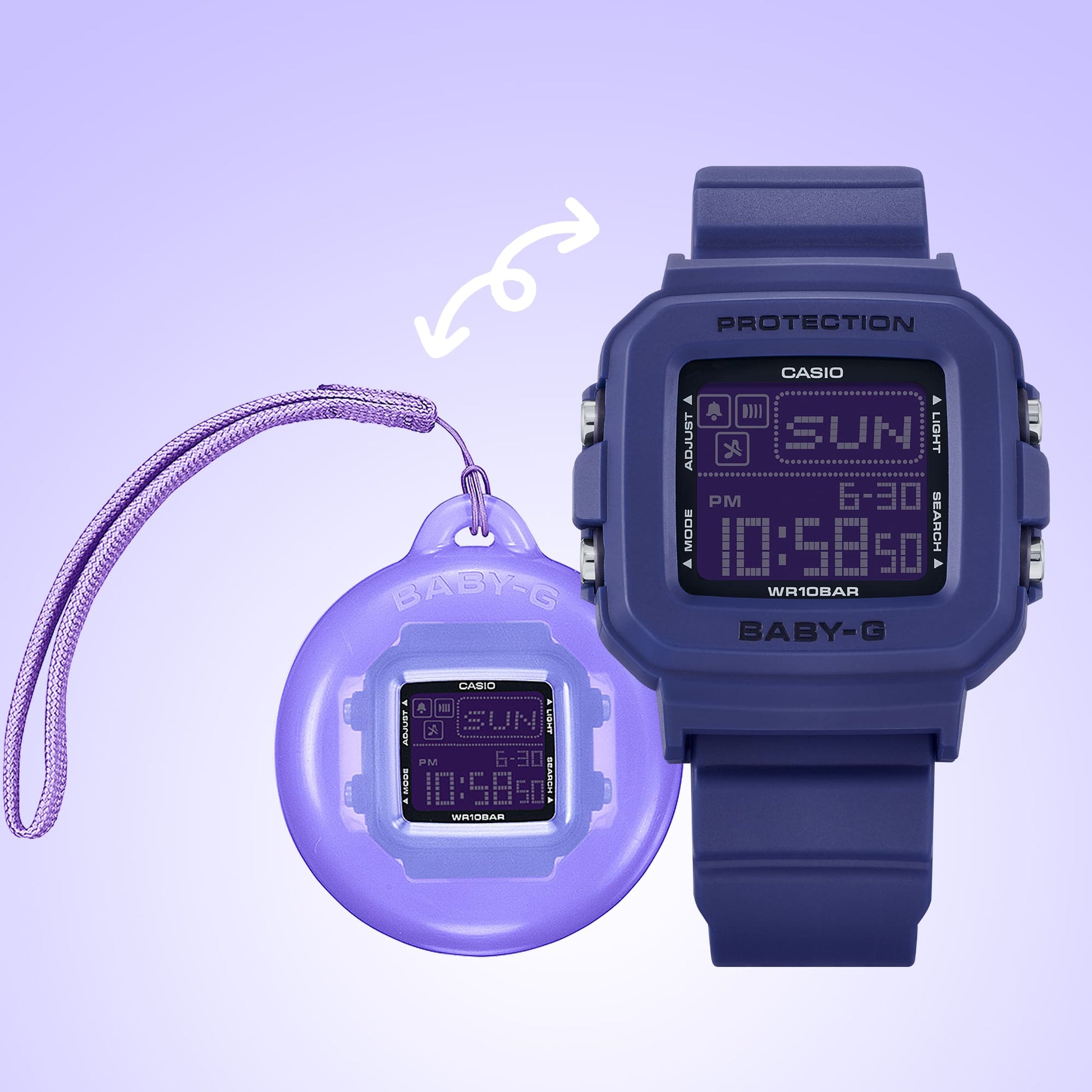 Baby-G Digital para Dama Correa de Caucho – BGD-10K-2