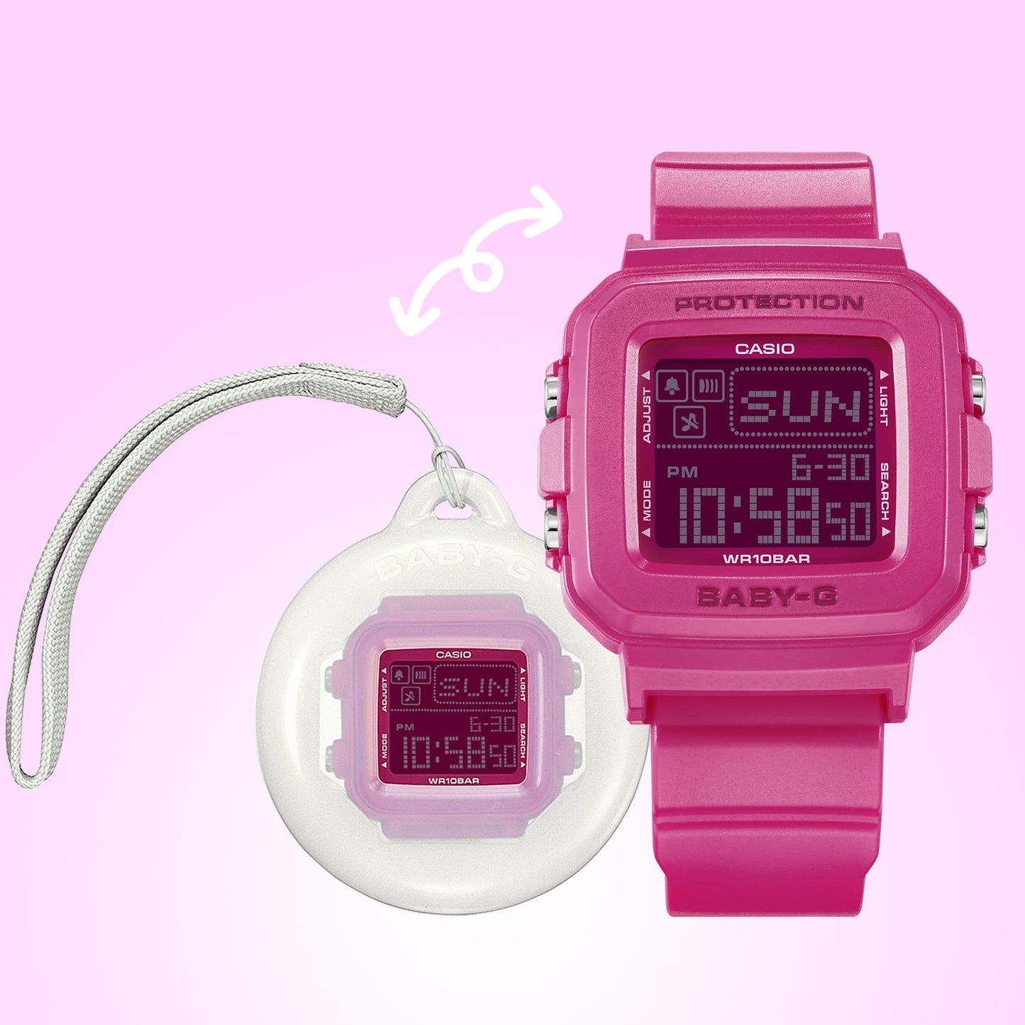 Baby-G Digital para Dama Correa de Caucho – BGD-10K-4