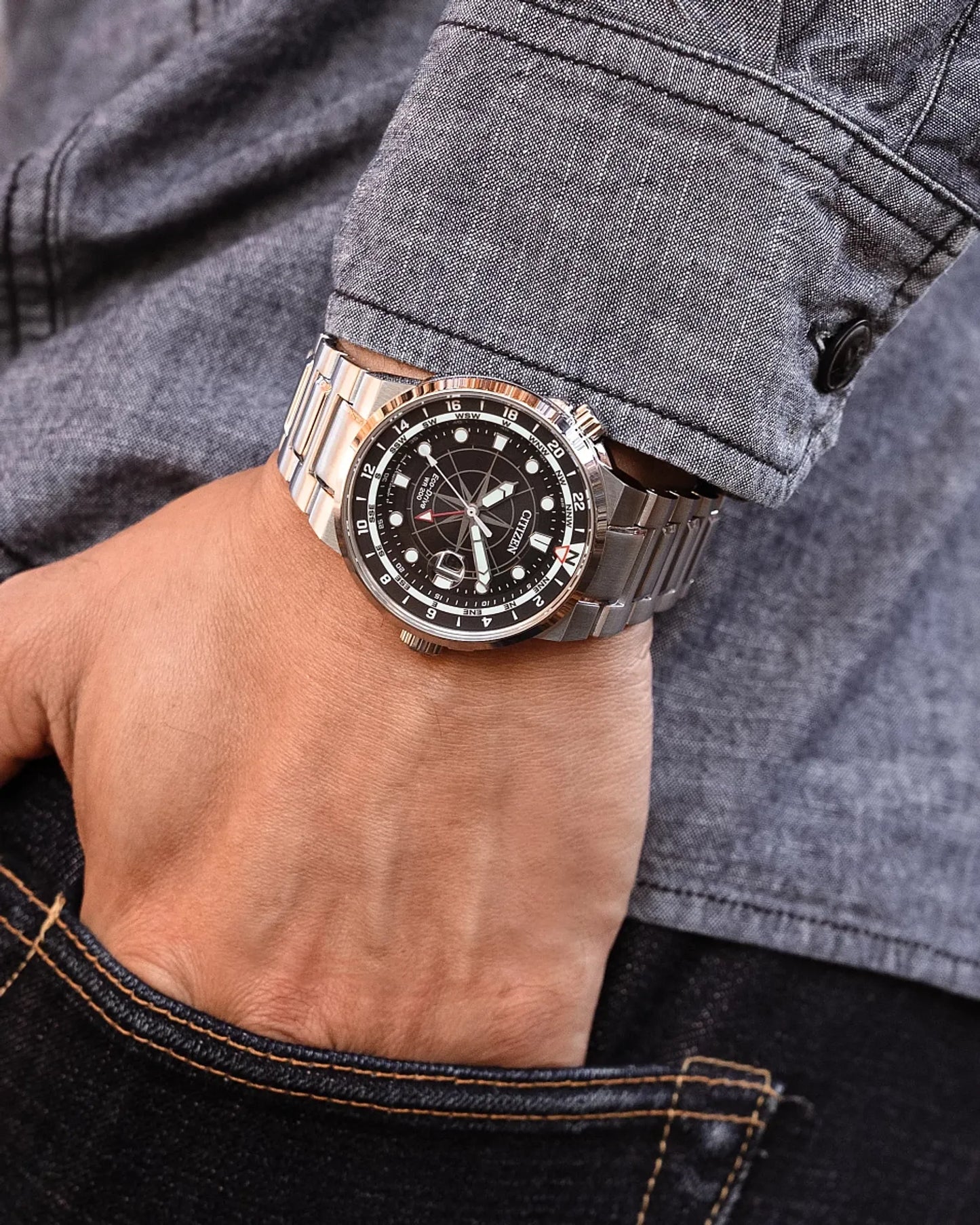 Citizen Eco-drive para hombre pulsera de metal – BJ7140-53E